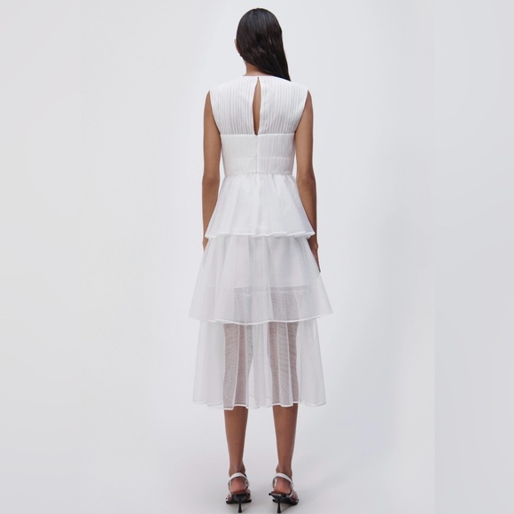 🆕#249 NWT~JONATHAN SIMKHAI Benton Tulle Plisse Midi Dress, Size 4 - Picture 7 of 16